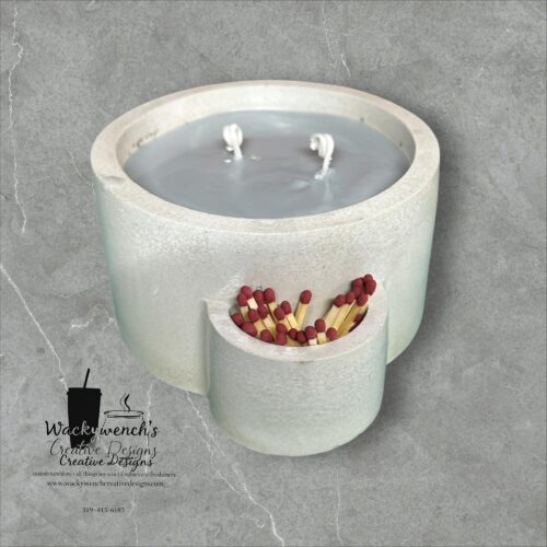 Cement Poured vessel Candle