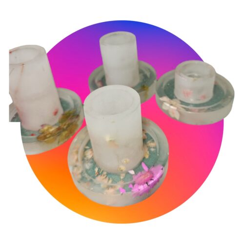 Medium Epoxy/Resin Candlestick Holders