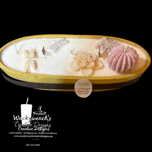 Large Boat Soy Wax Candle in Cement Vessel