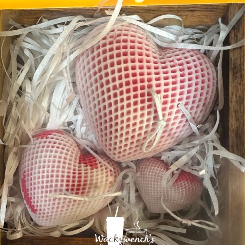 Weave Pattern Heart Pillar Candles